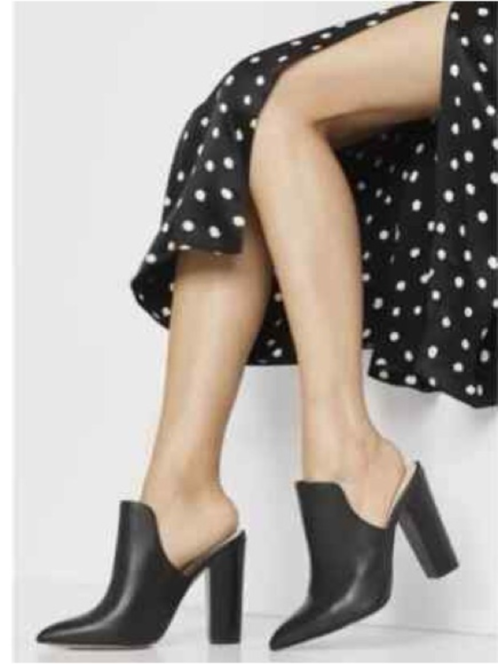 🖤 ALDO Black Leather Pointed Mule Heels | 9W